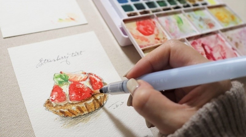 固形水彩絵の具の使い方 パンイラストで人気のmomoさんに描き方を教わろう Sakura Press 株式会社サクラクレパス