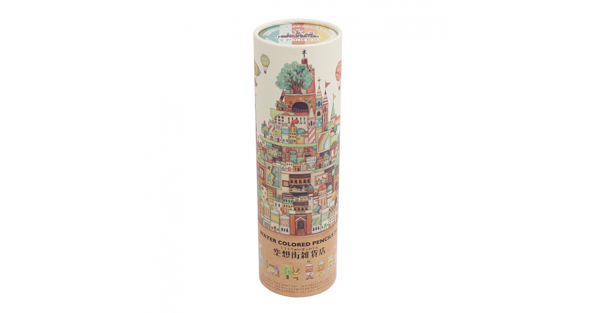 水彩色鉛筆24色 空想街紙管入り｜水彩色鉛筆｜色鉛筆｜絵画用品