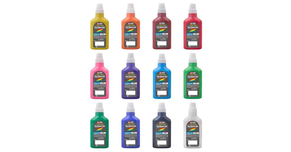 あ*う様 サクラカラー　広告ビニール製人形ディスプレイ　レトロ ニューサクラカラー420ml 12色セット｜ニューサクラカラー