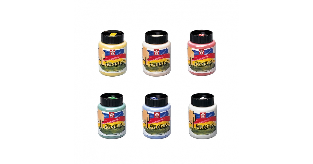 ゆびえのぐ650ml6色セット｜ポスターカラー｜絵画用品・学用品