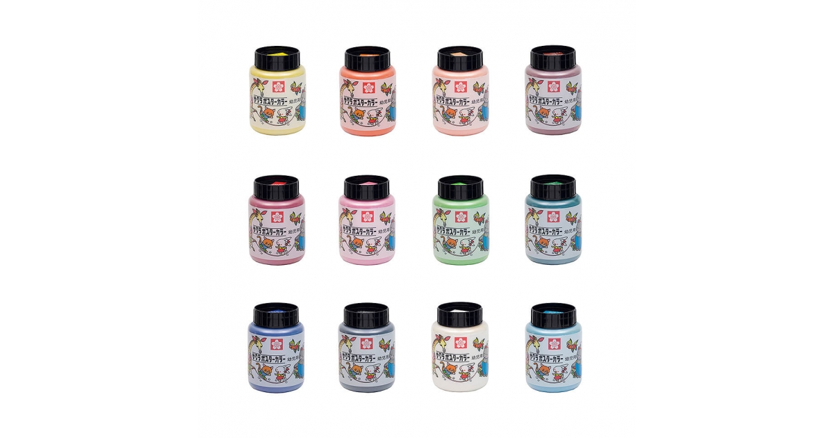 ポスタ−カラ−幼児用650ml12色セットA｜ポスターカラー