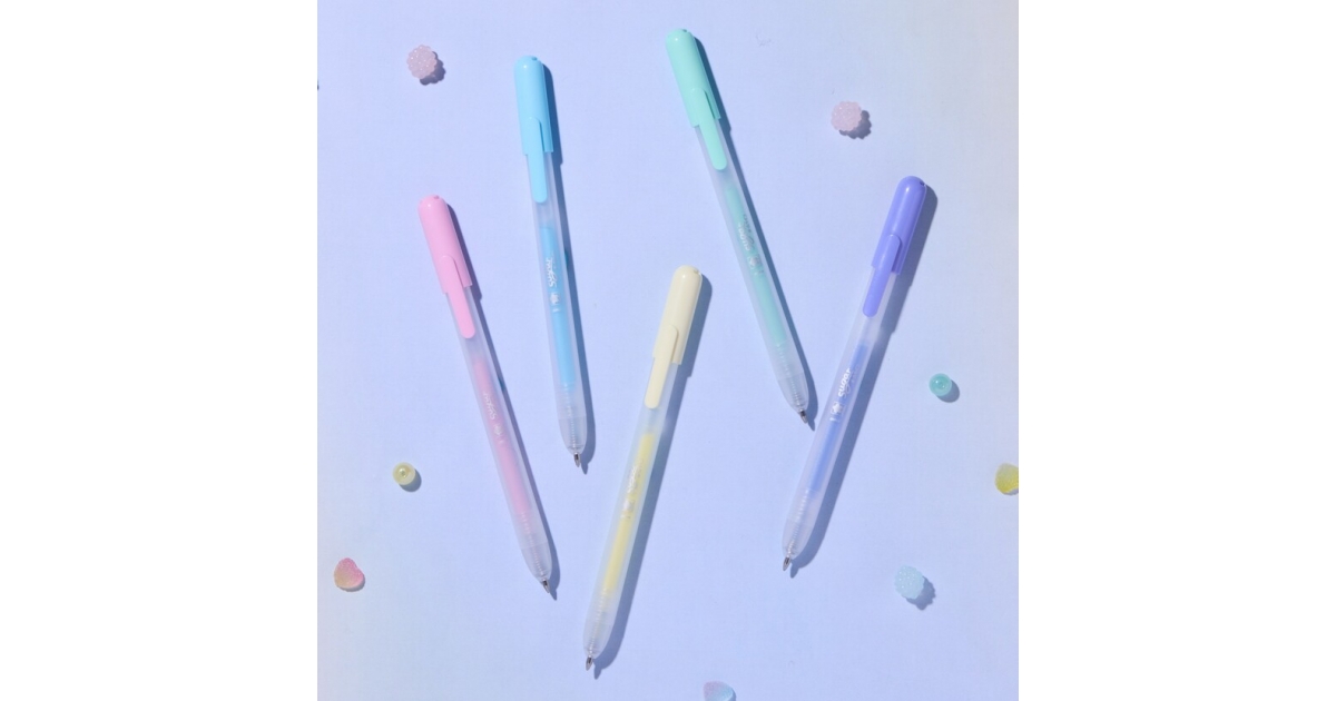わかば 12点まとめ 淡く鮮やかなパステルカラーの色味が楽しめるノック式ボールペン