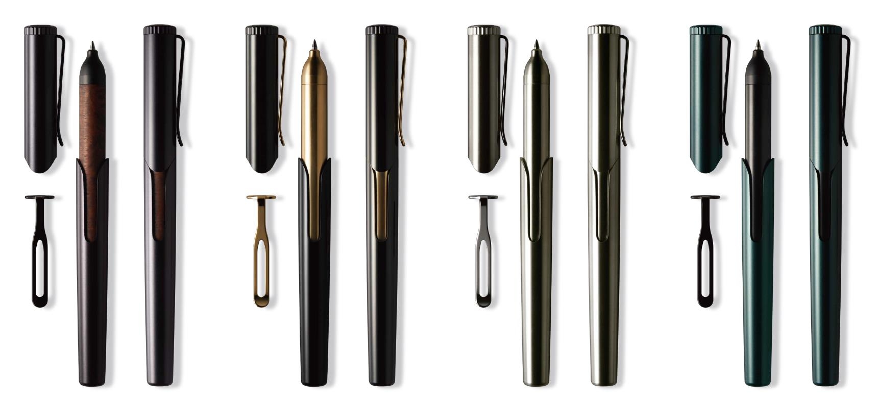 ボディ,コア,クリップ,レフィルの4つのパーツを自由に選び、288通りの