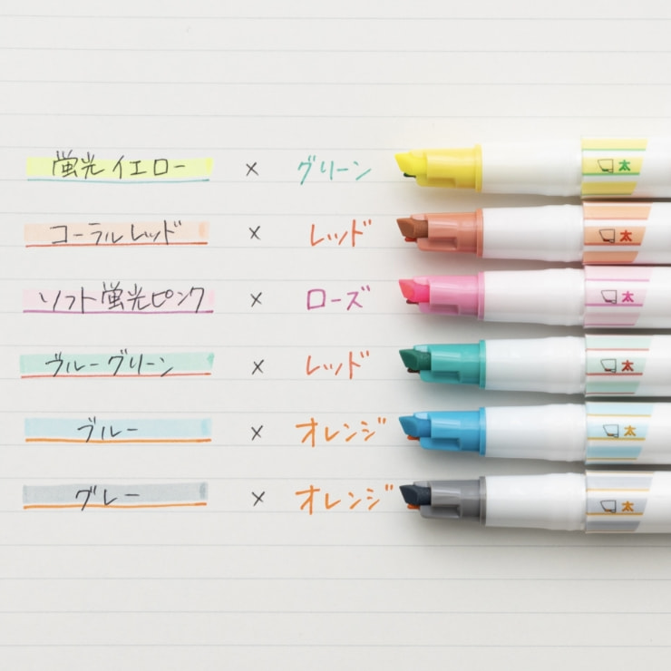 アンダーラインが同時にひける、新構造のラインマーカーです